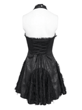 Ladies' Halter Bustier Mini Dress with Lace Edges