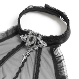 Ladies' Halter Bustier Mini Dress with Lace Edges