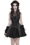 Ladies' Halter Bustier Mini Dress with Lace Edges