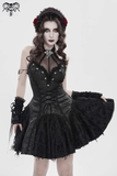Ladies' Halter Bustier Mini Dress with Lace Edges