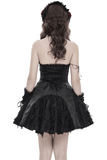Ladies' Halter Bustier Mini Dress with Lace Edges