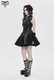 Ladies' Halter Bustier Mini Dress with Lace Edges