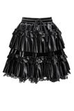 Ladies Layered Mini Skirt with Frilly Lace Edge