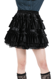 Ladies Layered Mini Skirt with Frilly Lace Edge