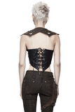 Ladies Punk-Style Backless Lace-up PU Leather Corset