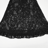 Ladies Sexy Gothic Lace Panel Flared Denim Pants