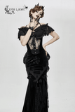 Ladies Transparent Lace Corset: Short Sleeves Elegance