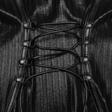 Lady's Goth Halter Line Print Long Camisole Gown