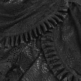 Layered Gothic Lace Skirt with Ruffles and Belt Details