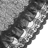 Layered Gothic Lace Skirt with Ruffles and Belt Details