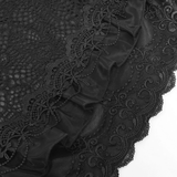 Layered Gothic Lace Skirt with Ruffles and Belt Details