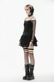 Layered Ruffle Mini Skirt with Lace Details and Straps