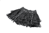 Layered Ruffle Mini Skirt with Lace Details and Straps