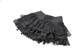 Layered Ruffle Mini Skirt with Lace Details and Straps
