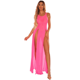 Lightweight See-through Split Maxi Dress / Long Sleeveless Cover-ups / Women's Sexy Outfits - EVE's SECRETS