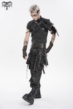 Male Cyberpunk Faux Leather Harness Vest with Buckles