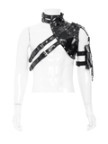 Male Cyberpunk Faux Leather Harness Vest with Buckles