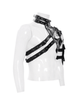 Male Cyberpunk Faux Leather Harness Vest with Buckles