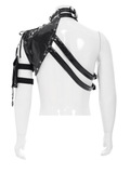 Male Cyberpunk Faux Leather Harness Vest with Buckles