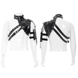 Male Cyberpunk Faux Leather Harness Vest with Buckles