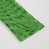 Grünes fluoreszierendes Langarm-Mesh-Oberteil für Herren / Weiches, dehnbares, transparentes Oberteil für Herren
