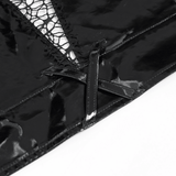Men's Black PVC Mesh Punk Vest with Chains and Spikes