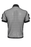 Men's Industrial Mesh Shirt with Buckle Accents