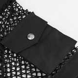 Men's Industrial Mesh Shirt with Buckle Accents