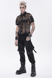 Men's Industrial Mesh Shirt with Buckle Accents
