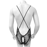 Men's Lace Lingerie Set / Erotic Sleepwear with Open Crotch / Sexy See-Through Bodysuit - EVE's SECRETS