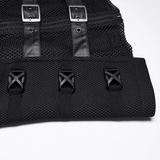 Men's Punk Mesh Black Vest with Strap Buckles
