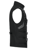Men's Punk Mesh Black Vest with Strap Buckles