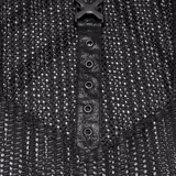 Men's Punk Mesh Sleeveless Gothic Top With Buckle Accents