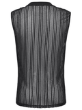 Men's Punk Mesh Sleeveless Gothic Top With Buckle Accents