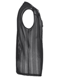 Men's Punk Mesh Sleeveless Gothic Top With Buckle Accents