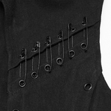 Men's Punk Stand Collar Vest with Chain Harness