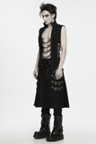 Men's Punk Stand Collar Vest with Chain Harness