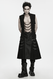 Men's Punk Stand Collar Vest with Chain Harness
