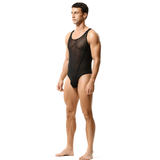 Men's Underwear / Sexy Mesh Bodysuit / Breathable Undershirt for Male