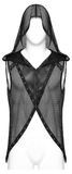 Mesh Gothic Hooded Vest with a Seductive Punk Hollow Design