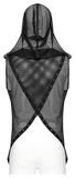 Mesh Gothic Hooded Vest with a Seductive Punk Hollow Design