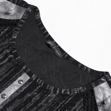 Mesh Punk T-Shirt with Studded Gothic Cross Accent