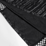Mesh Punk T-Shirt with Studded Gothic Cross Accent