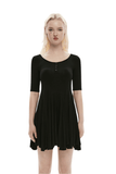 Midi Black Skater Dress adorned with Exclusive Rivet Accent