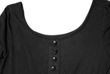 Midi Black Skater Dress adorned with Exclusive Rivet Accent