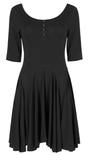 Midi Black Skater Dress adorned with Exclusive Rivet Accent