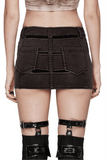 Denim Mini Skirt with Mesh Pockets and Zipper for You