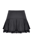 Mini Skirt for Punk Women with O-Ring and Lace Details