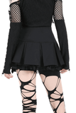 Mini Skirt for Punk Women with O-Ring and Lace Details