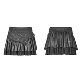 Mini Skirt from Punk Rave with Lace and Ruffle Accents